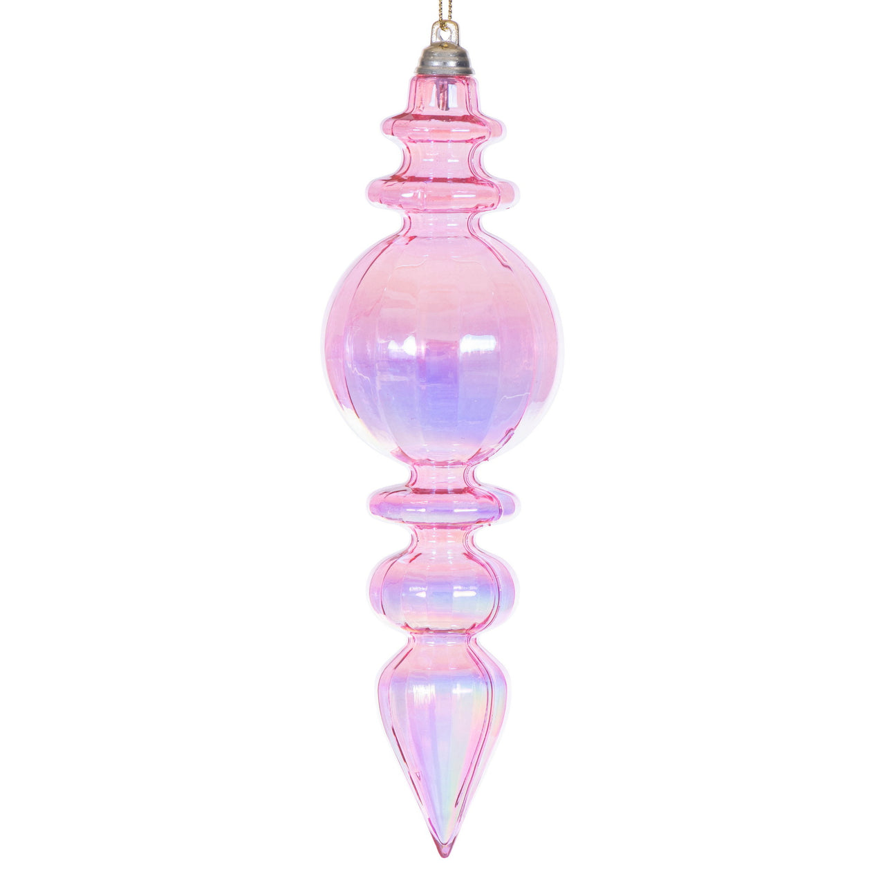 7.5" Pink Iridescent Finial