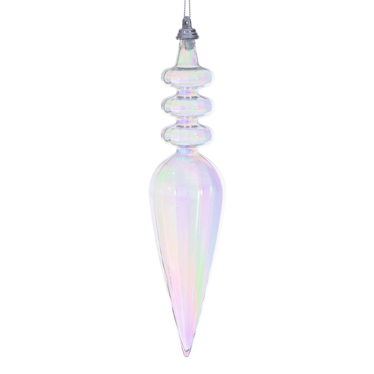 8.5" Clear Iridescent Finial