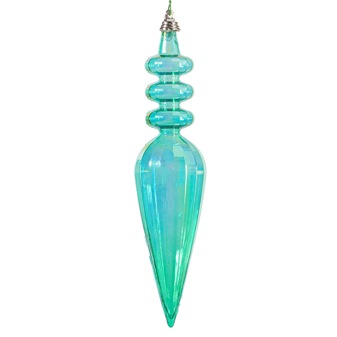 8.5" Teal Iridescent Finial