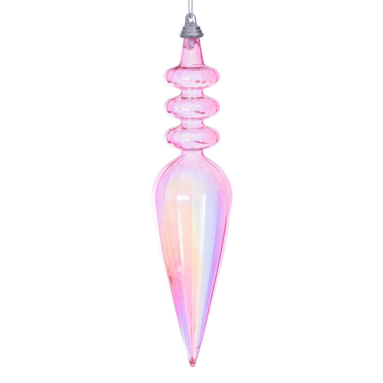 8.5" Pink Iridescent Finial