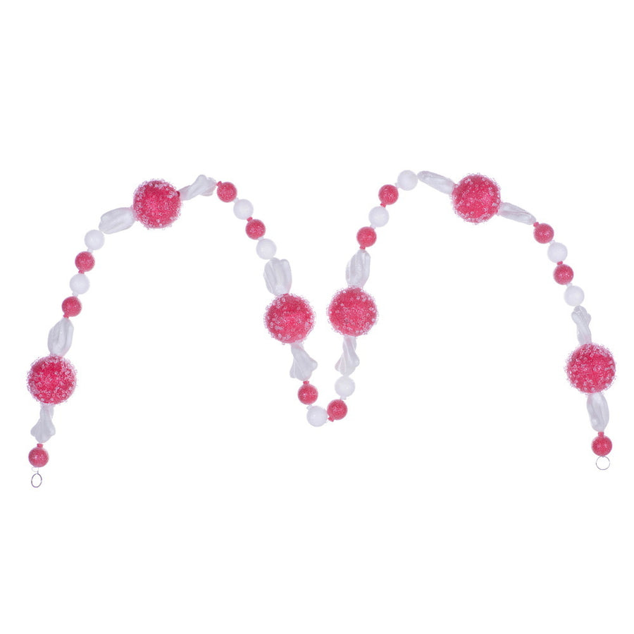 6' Red Icy Sugar Candy Garland