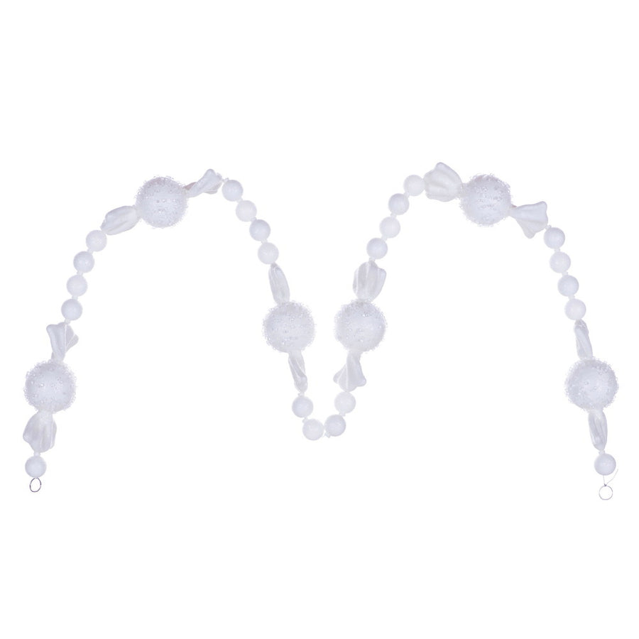 6' White Icy Sugar Candy Garland