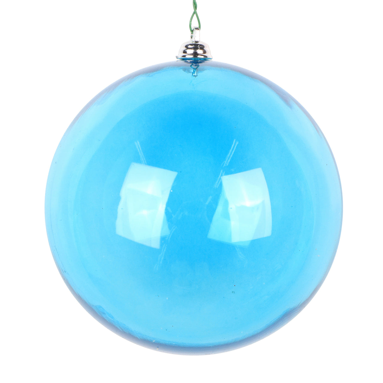 4.75" Turquoise Clear Ornament
