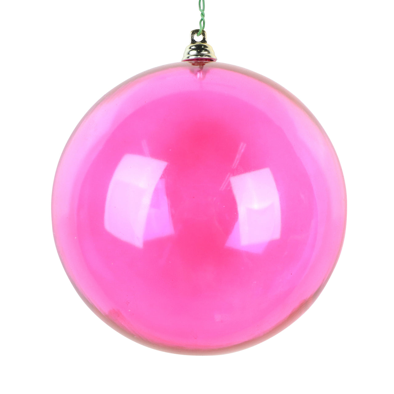 4.75" Fuchsia Clear Ornament
