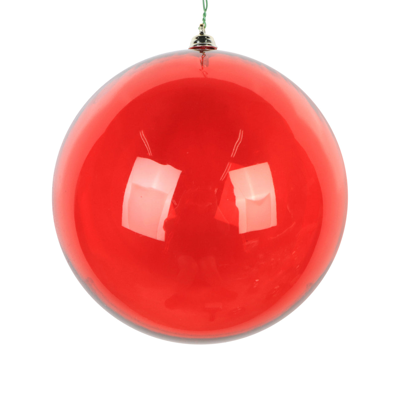 6" Red Clear Ornament