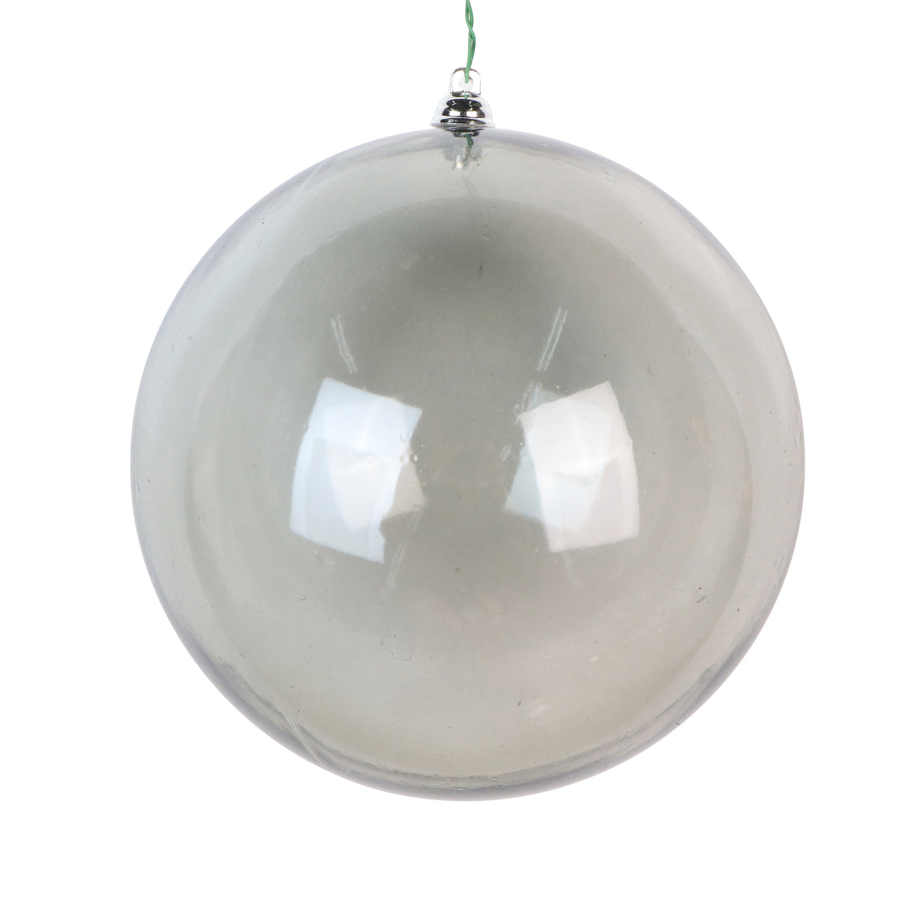 6" Silver Clear Ornament