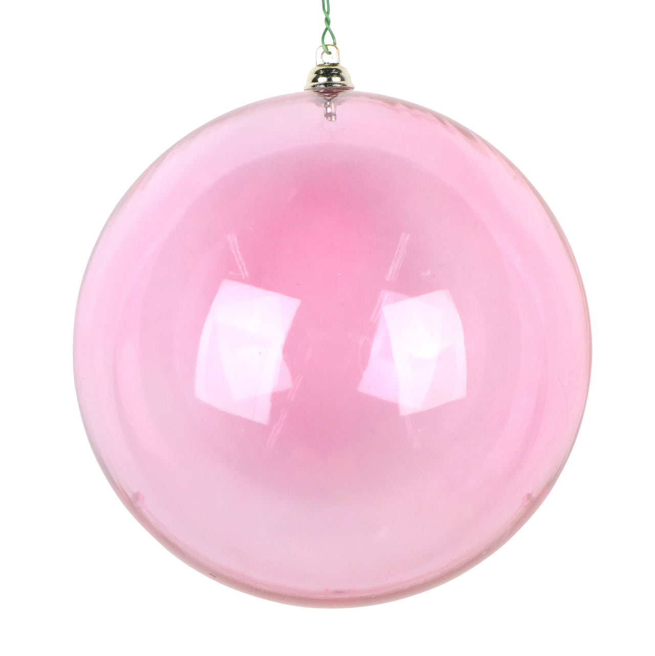 6" Pink Clear Ornament