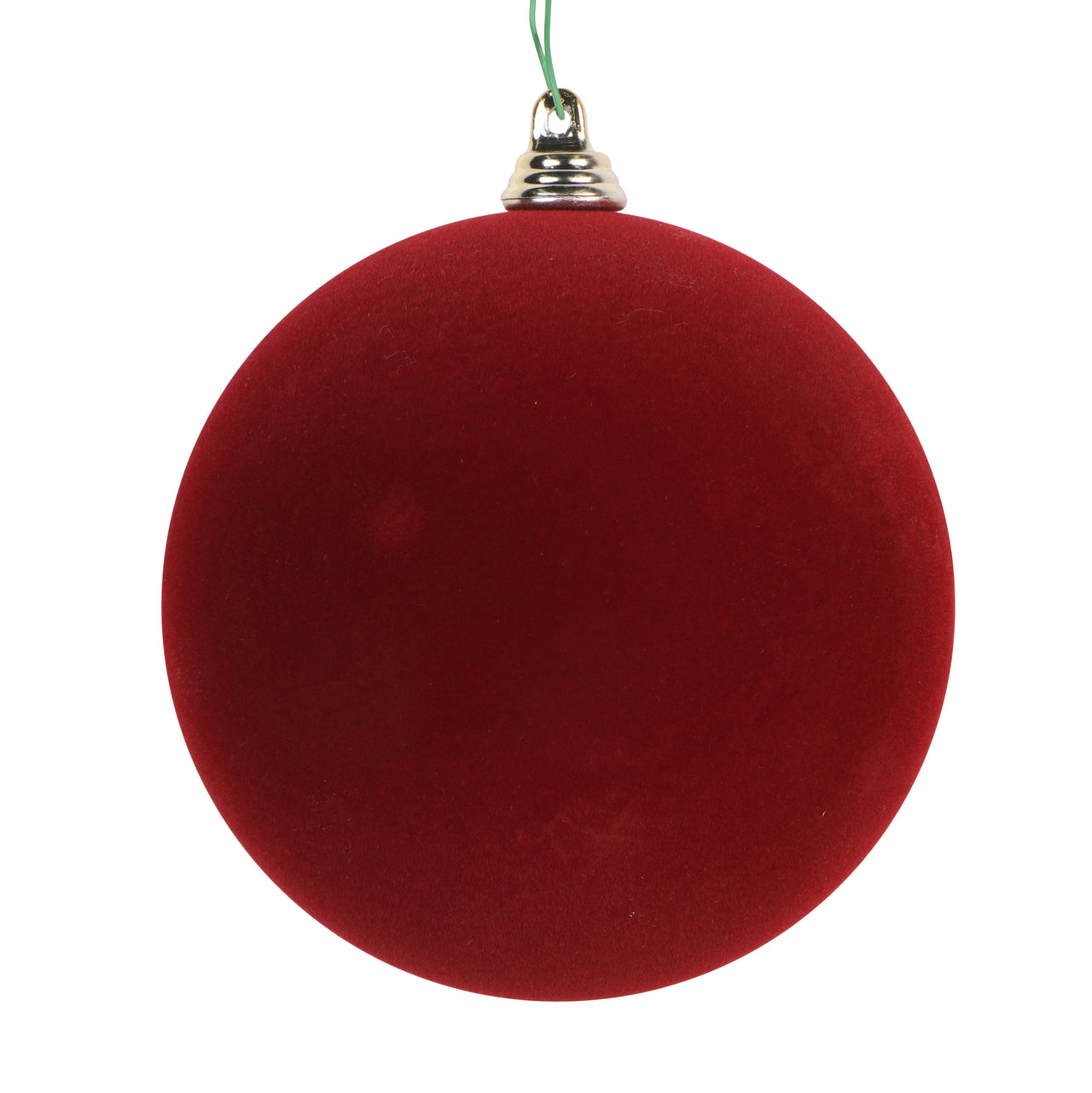 4" Flocked Burgundy Ball Orn