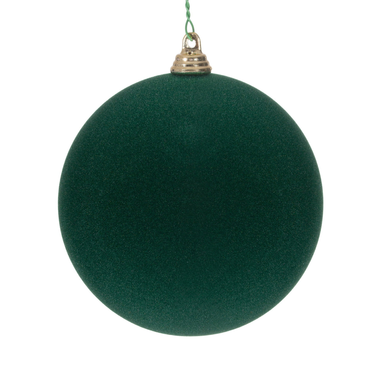 4" Flocked Emerald Green Ball Orn