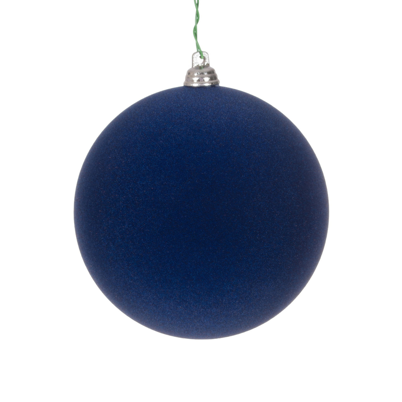 4" Flocked Midnight Blue Ball Orn