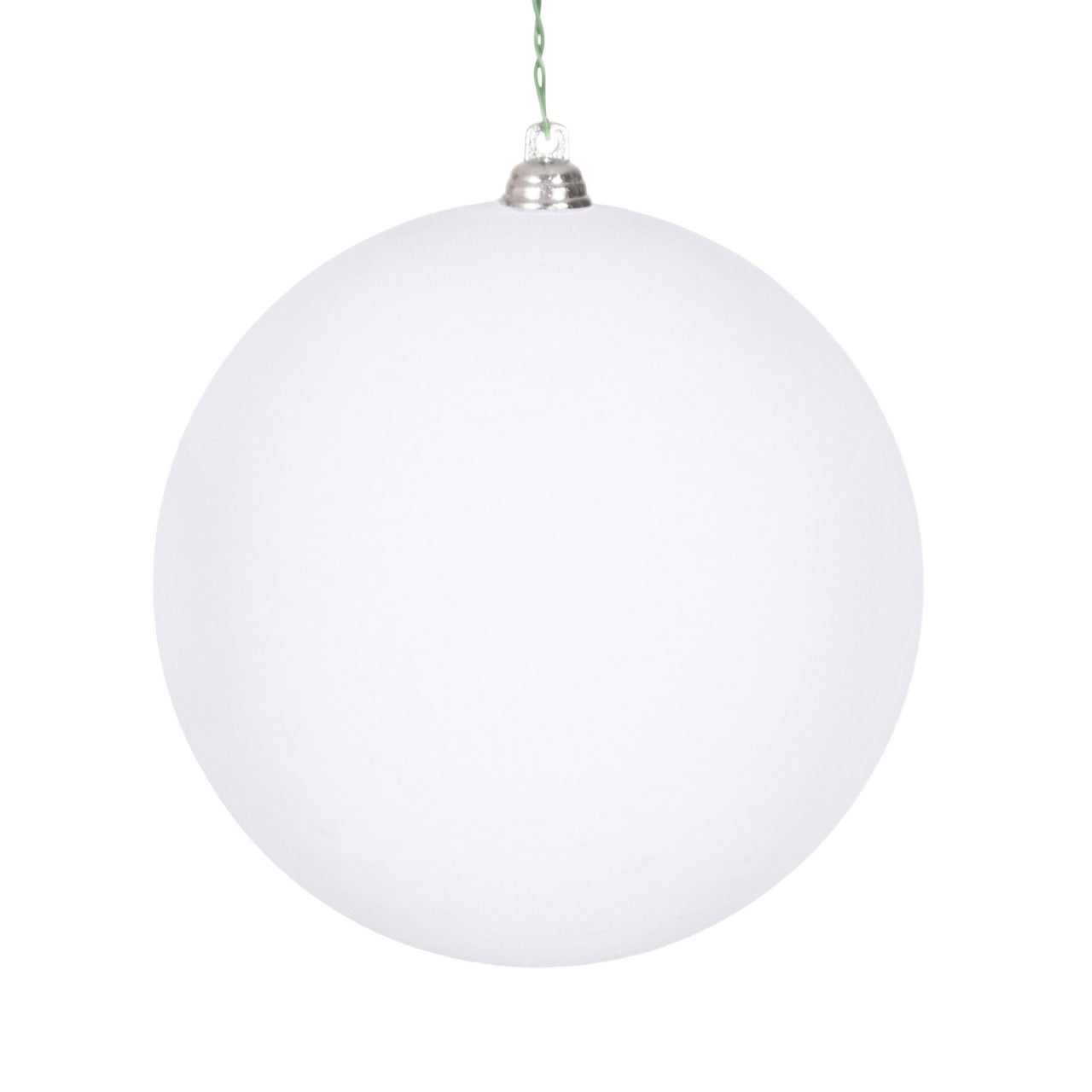 4.75" Flocked White Ball Orn