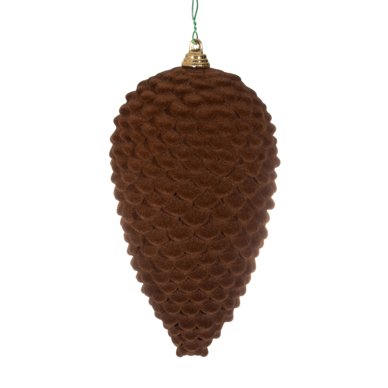7" Chocolate Flocked Pinecone Orn