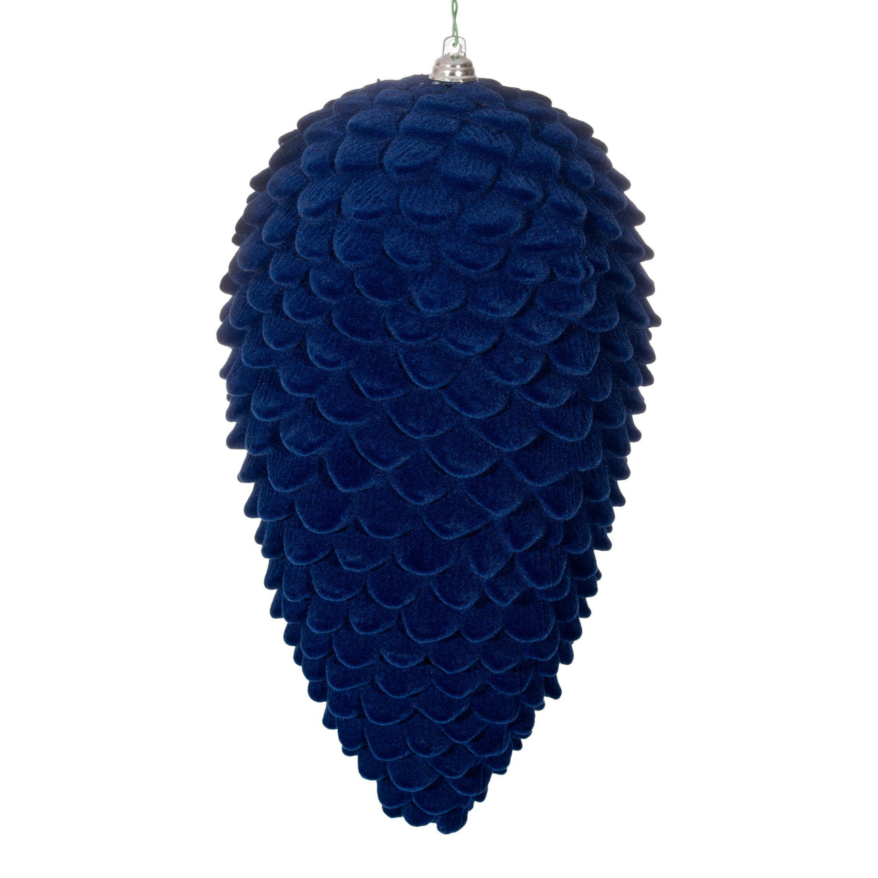 9" Flocked Midnight Blue Pinecone Orname