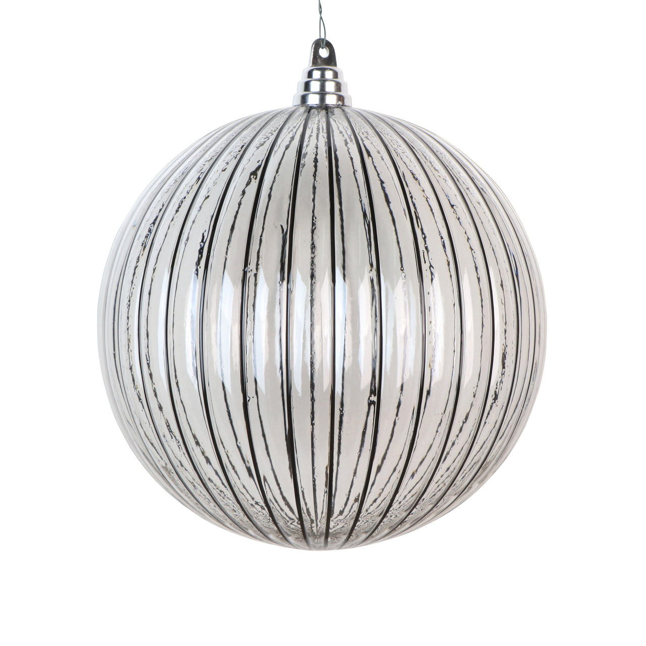4.75" Clear Pinstriped Ball Orn