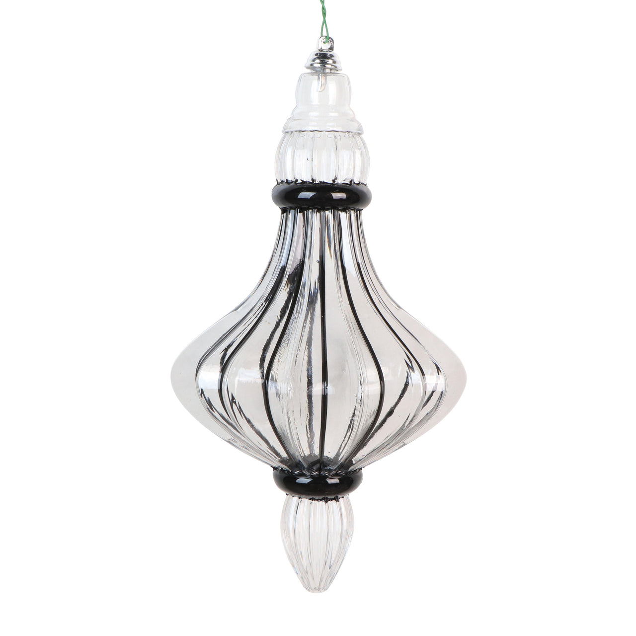 8.5" Clear Pinstriped Chandelier