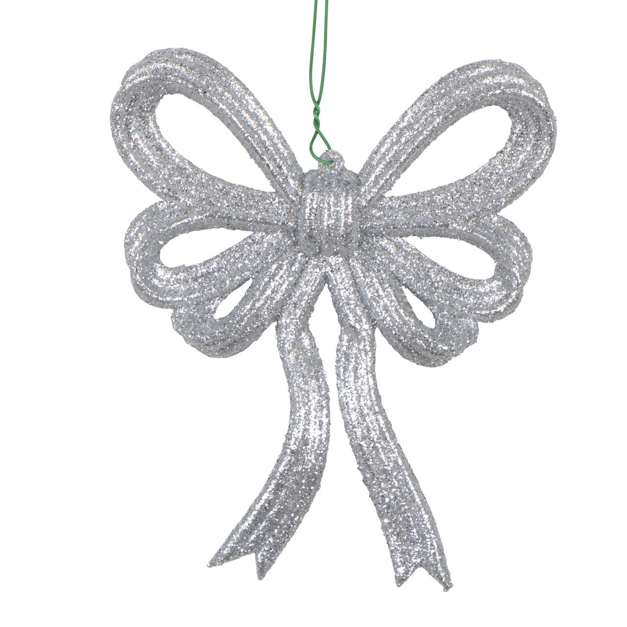 5.25" x 4.25" Silver Glitter Bow