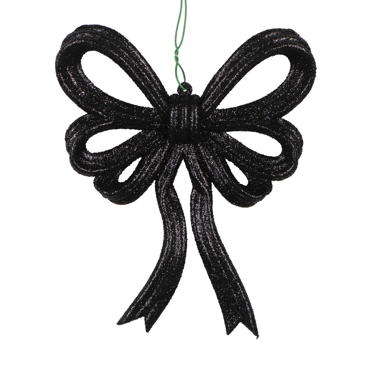 5.25" x 4.25" Black Glitter Bow