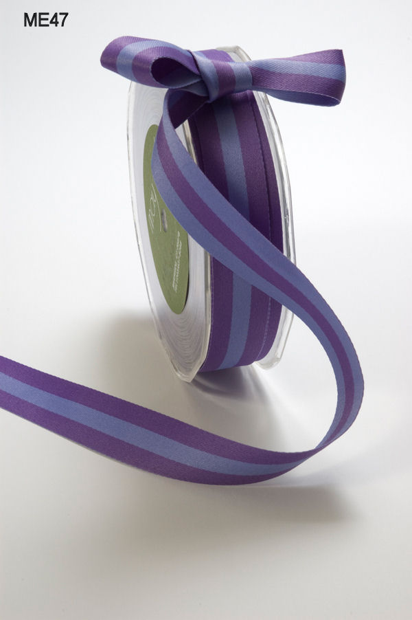 3/4 Inch Solid Reversible Stripes Ribbon – ME47 – PURPLE/LAVENDER