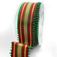 1.5 Inch Looped Picot Edge Plaid Ribbon – MR45 – RED/GREEN