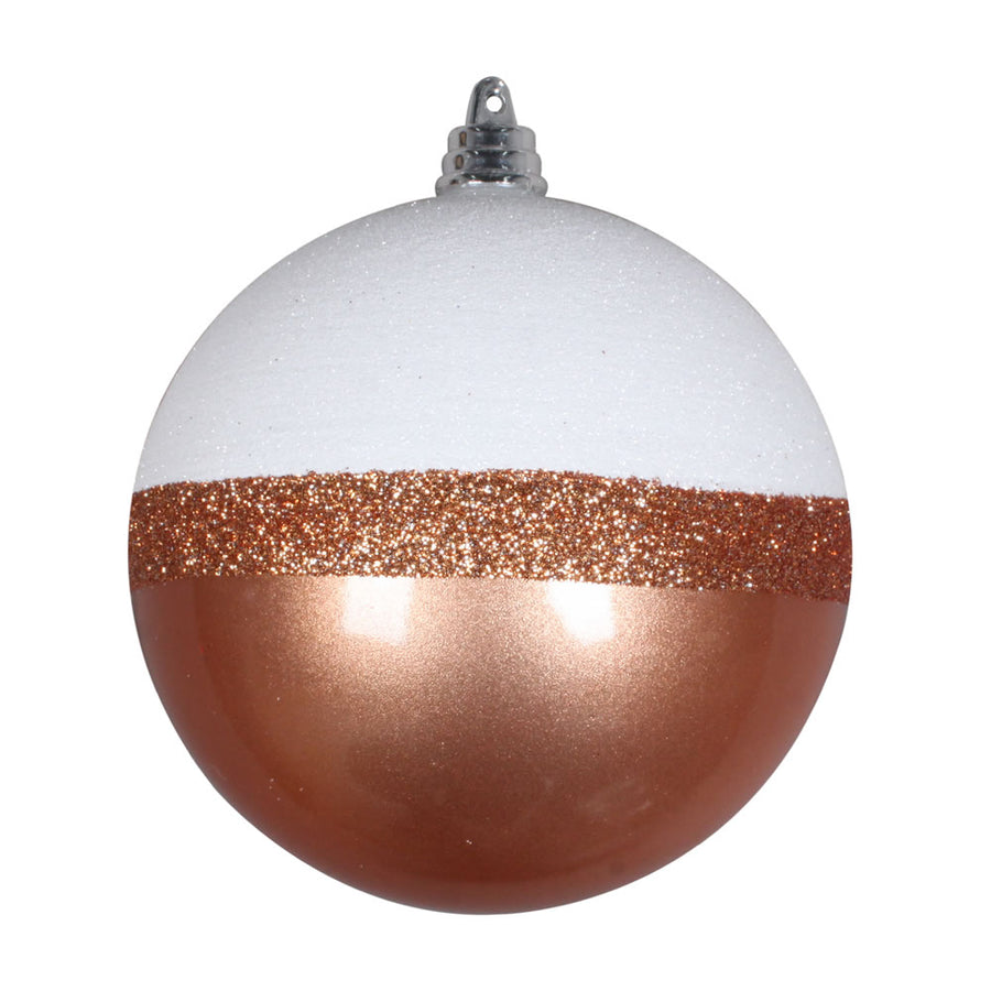 4" Rose Gold Candy/White Glitt Ball
