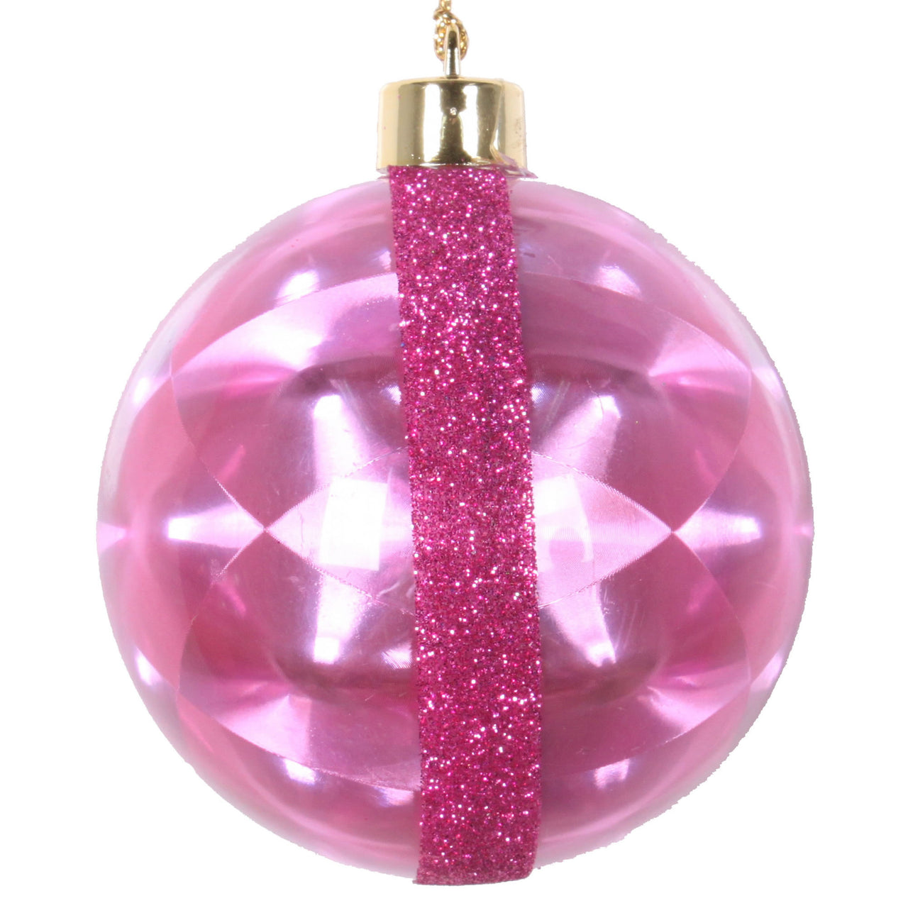 3" Cerise Glitter Reflector Ornamnt