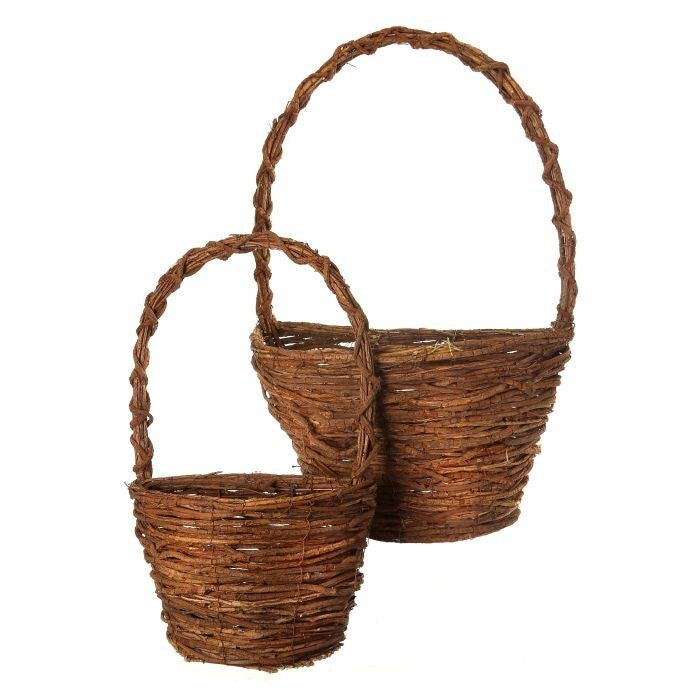 Grapevine Wall Basket 18-24" Set/2