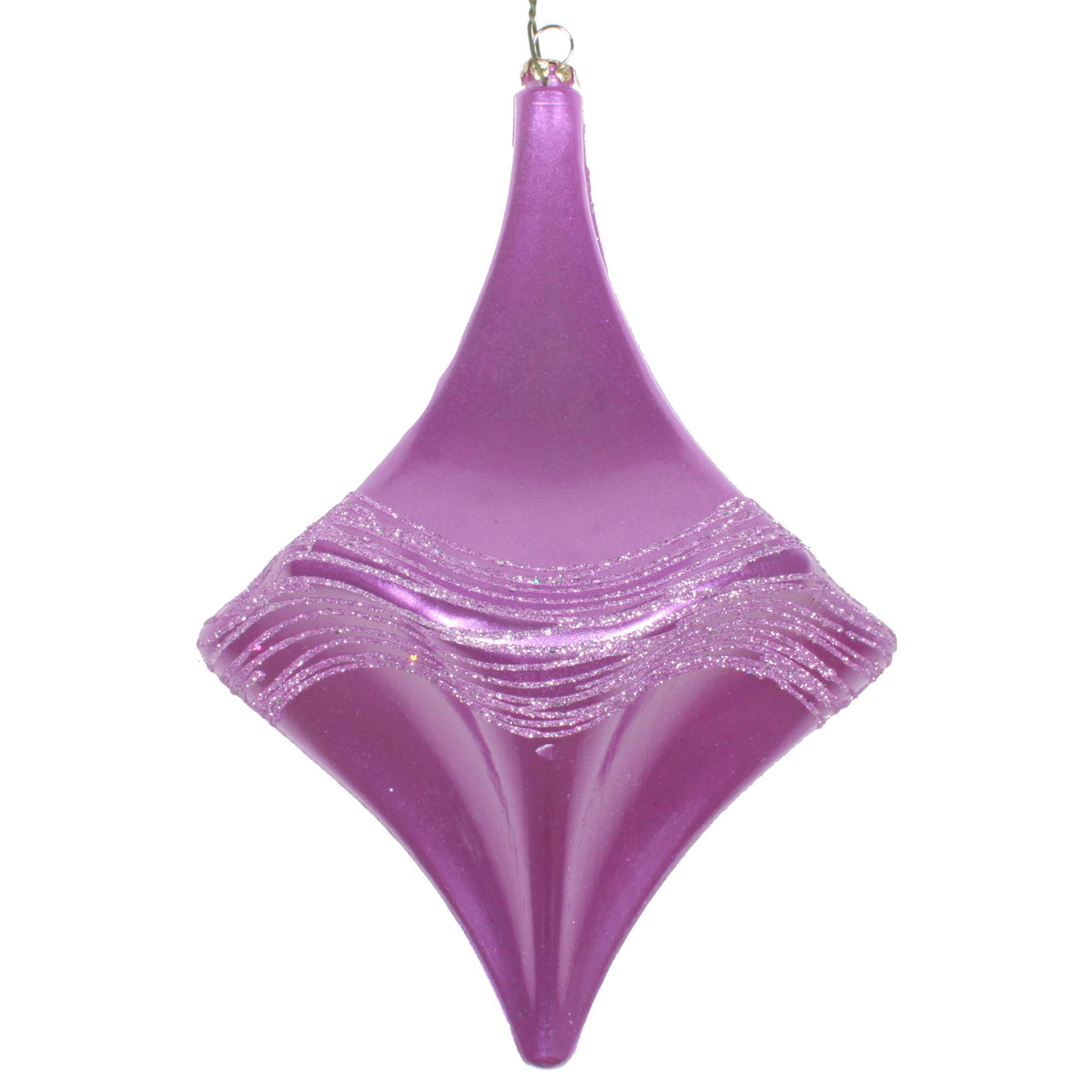 8" Orchid Candy Glitter Drop Ornament