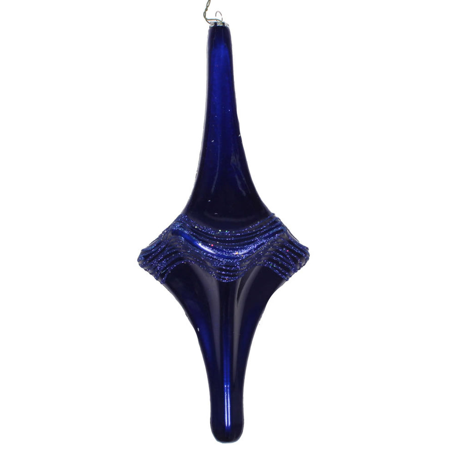 12" Cobalt Blue Candy Glitter Drop Orn