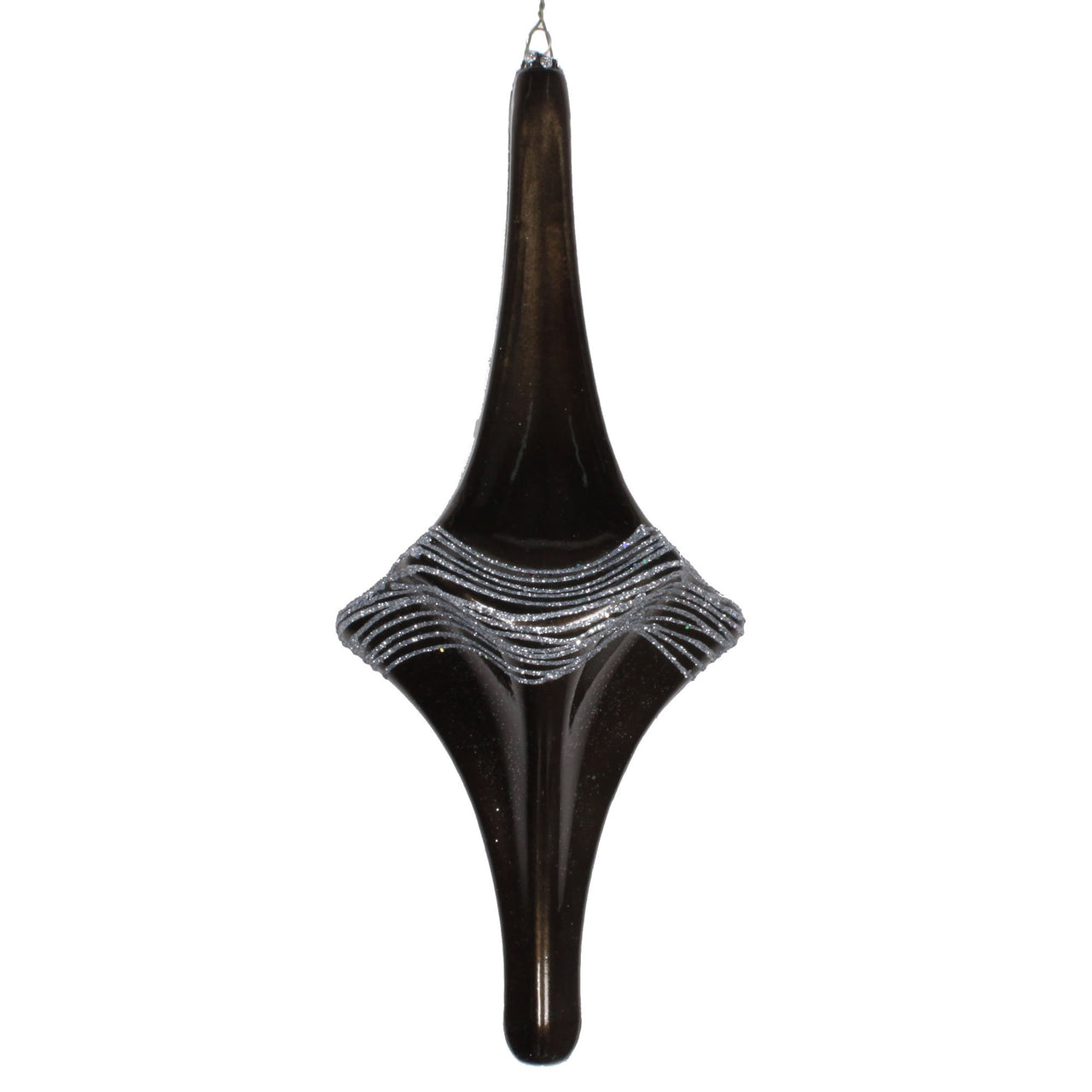 12" Pewter Candy Glitter Drop Ornament