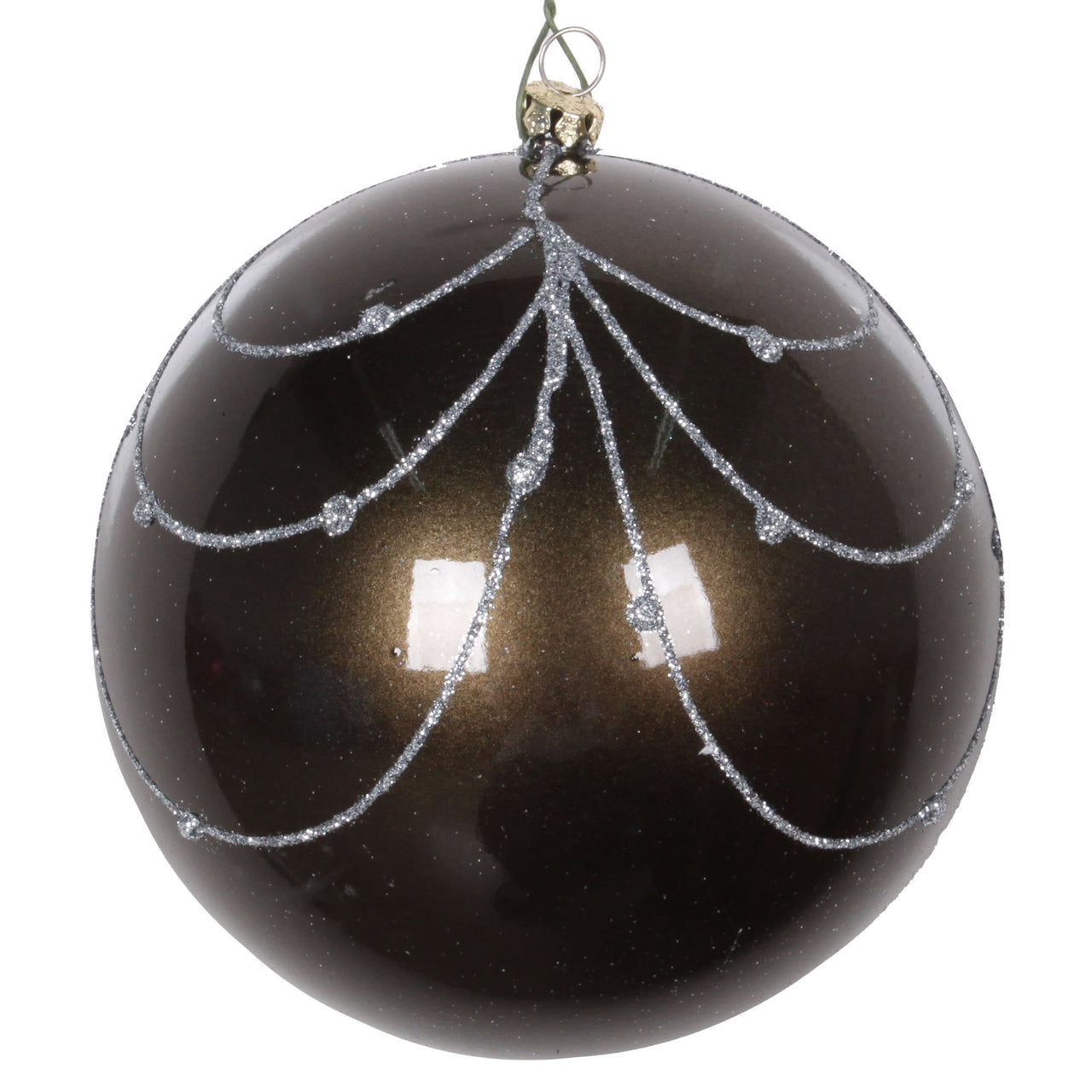 4.75" Pewter Candy Glit Curtain Orn