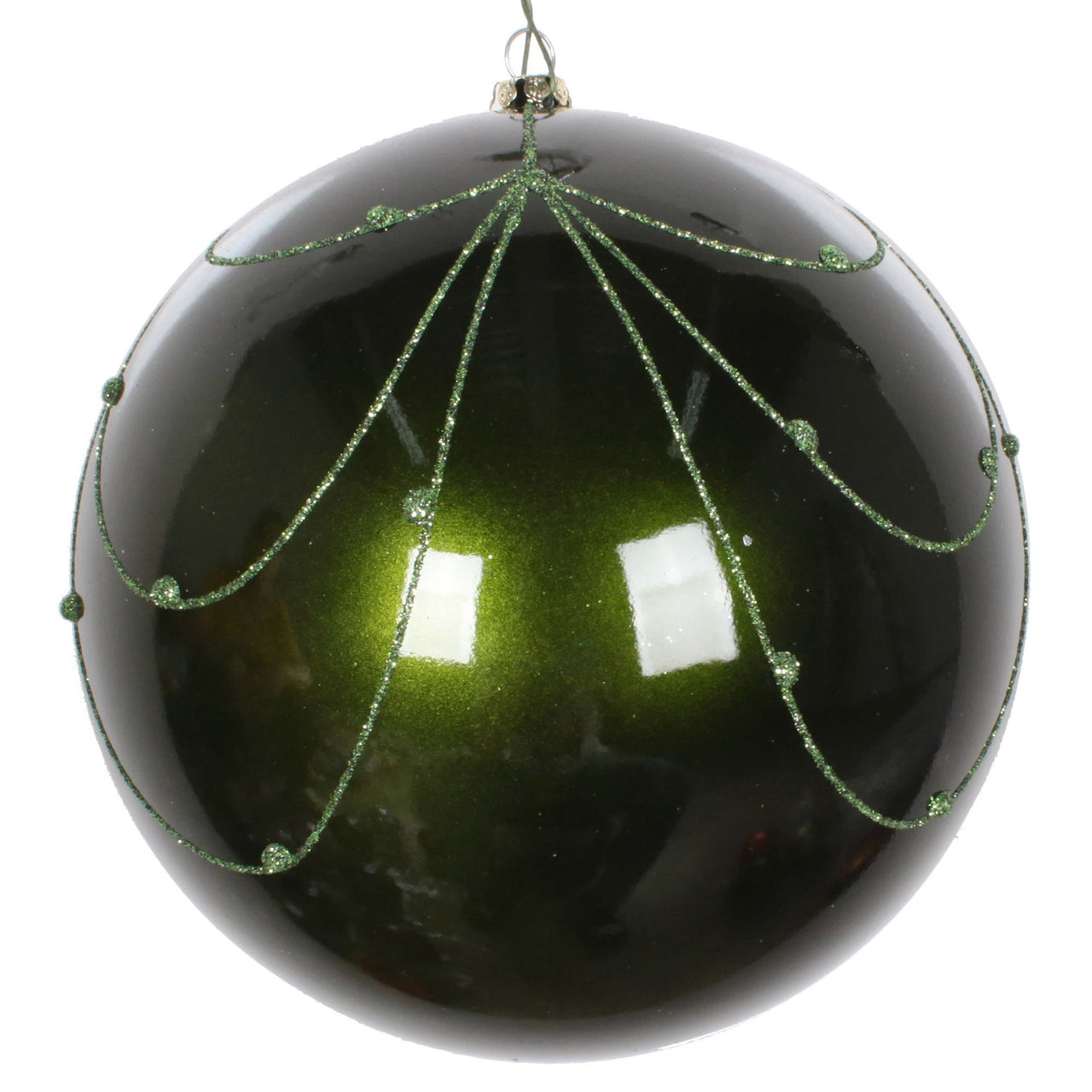 6" Moss Green Candy Curtain Orn