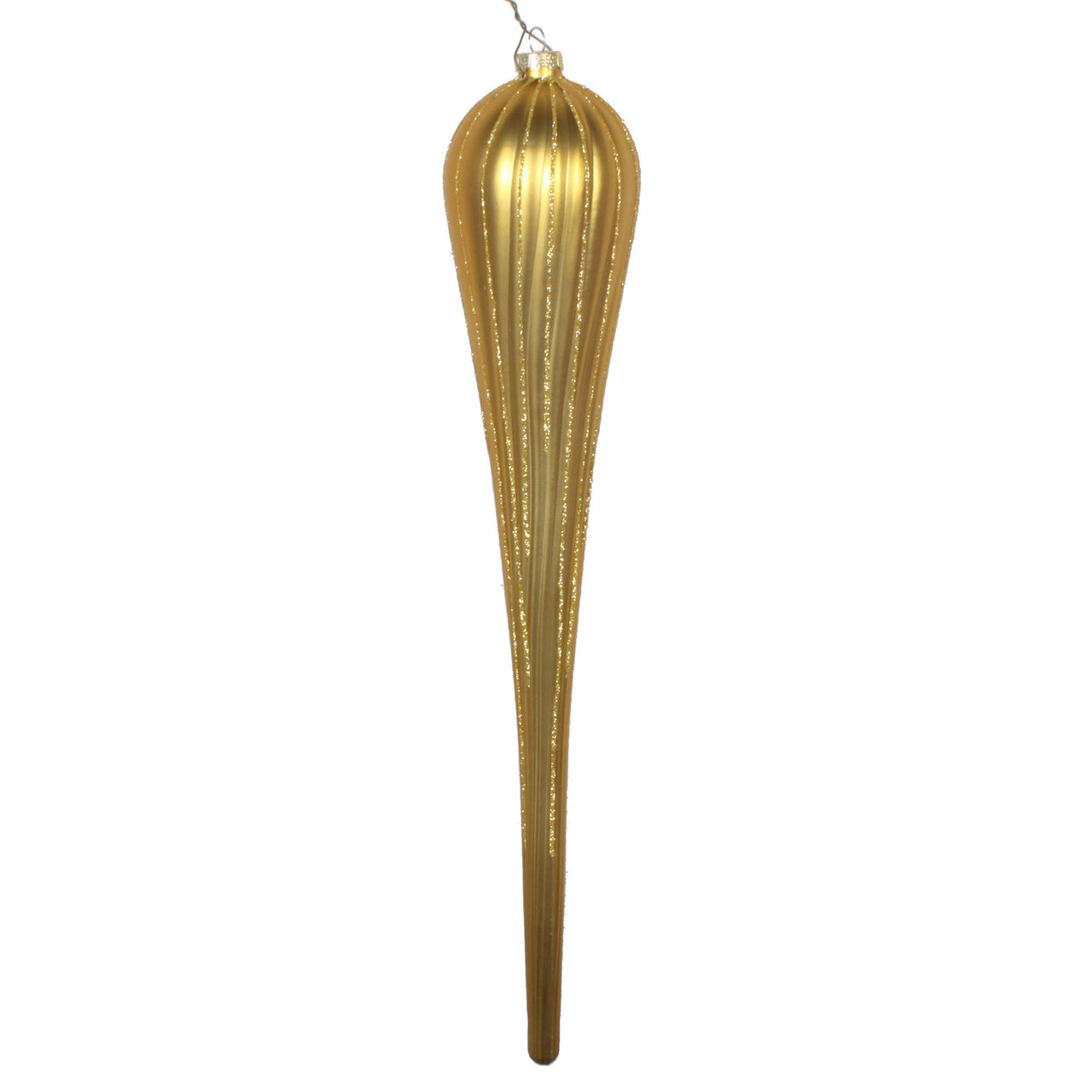 15.75" Gold Glitter Drop Ornament