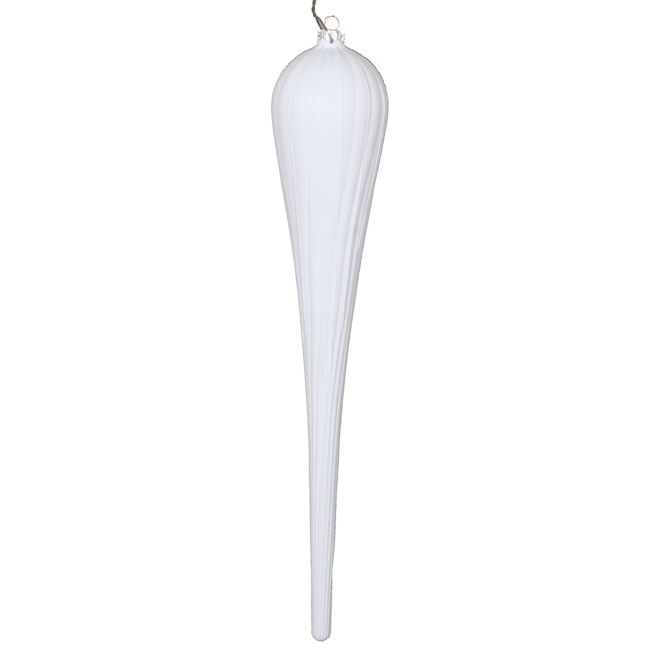 15.75" White Glitter Drop Ornament