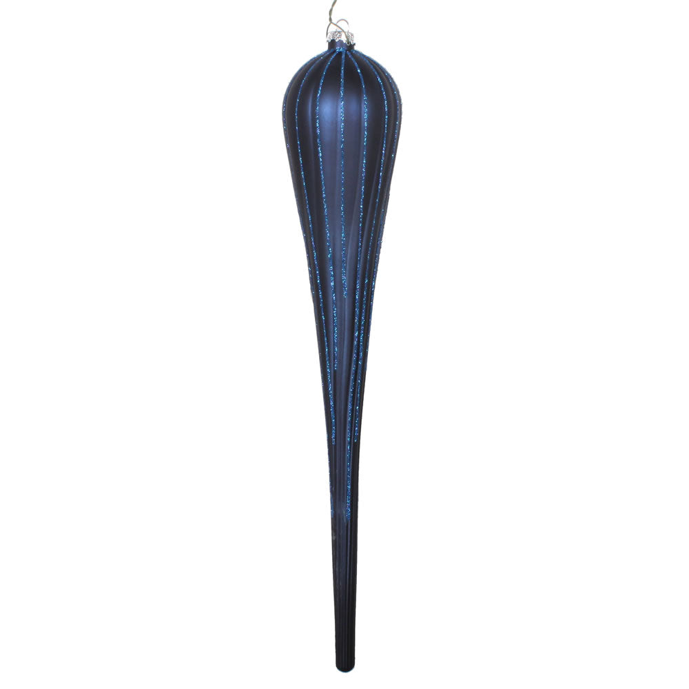 15.75" Midnight Blue Glitt Drop Orn