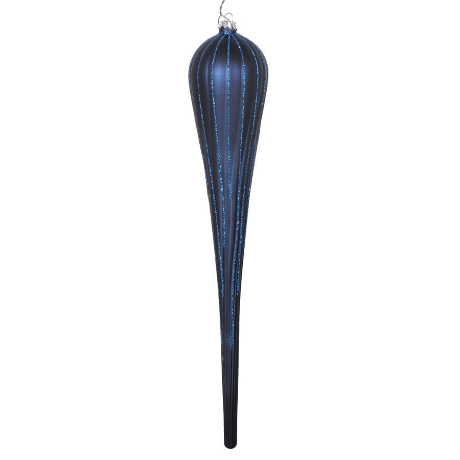 15.75" Midnight Blue Glitt Drop Orn