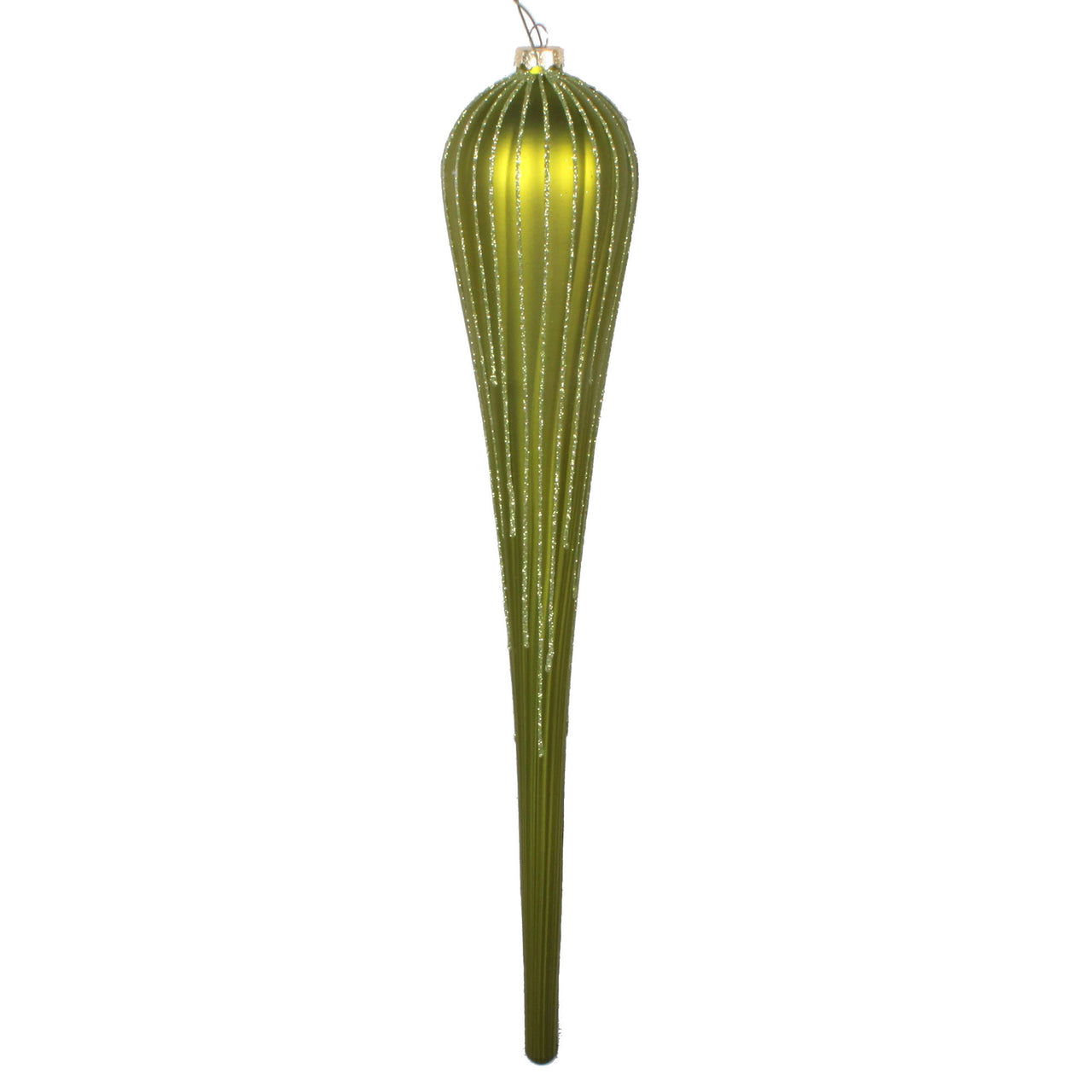 15.75" Lime Glitter Drop Ornament
