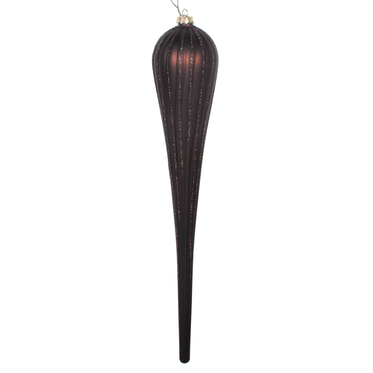 15.75" Chocolate Glitter Drop Orn