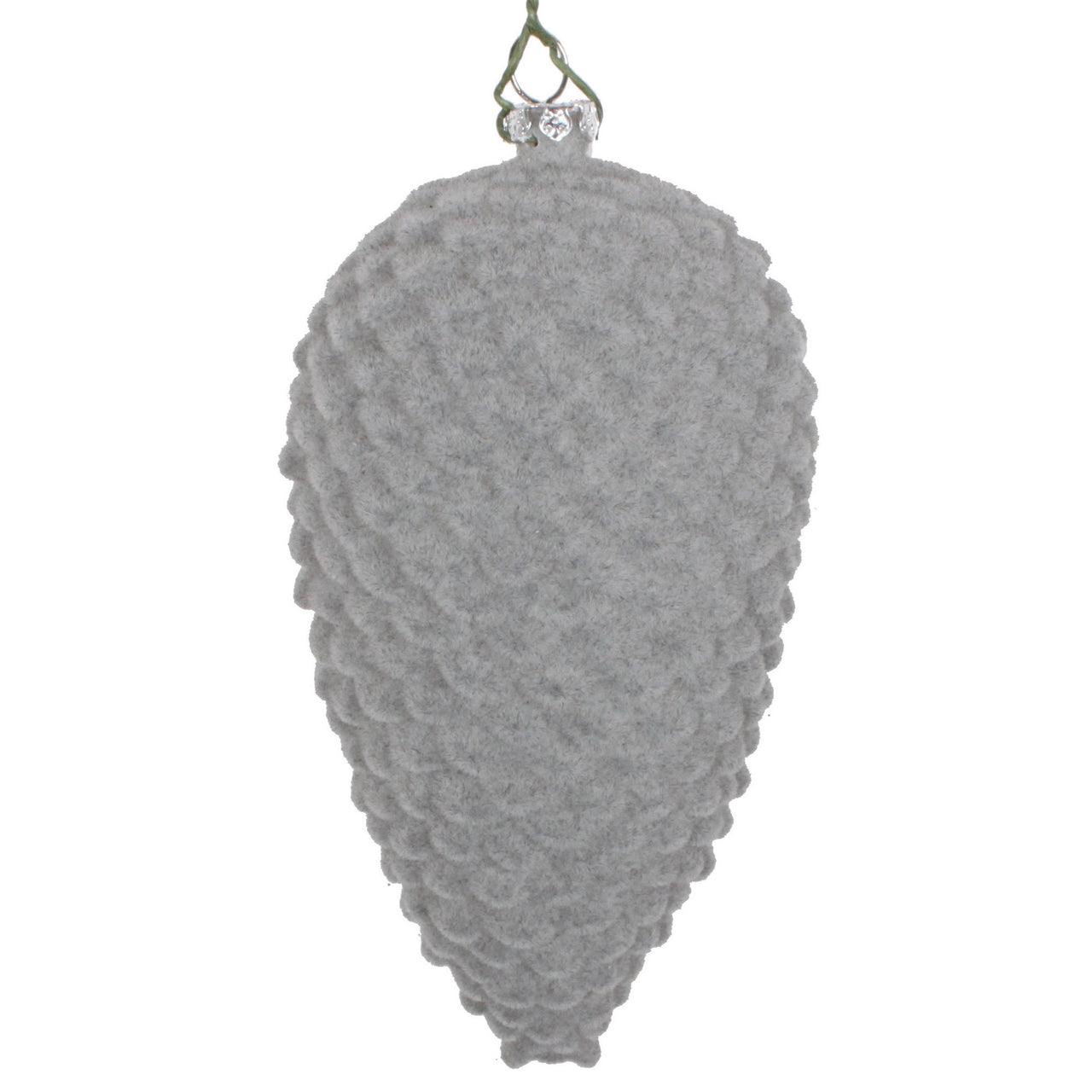 5" Silver Flocked Pinecone Ornament