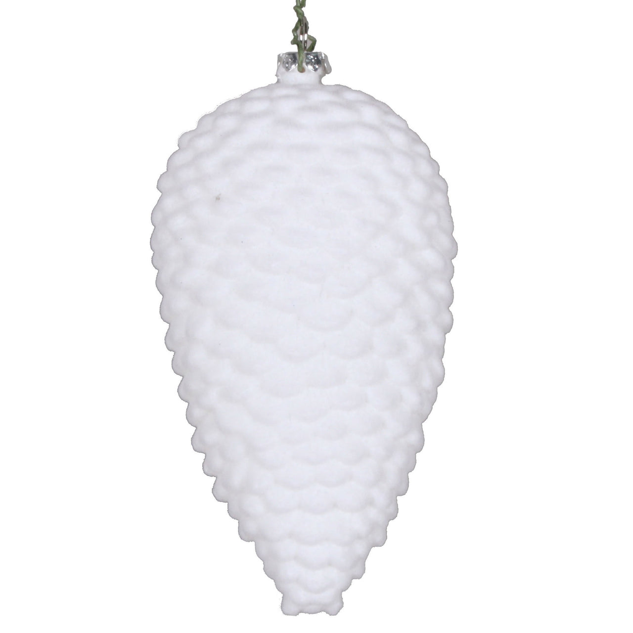 5" White Flocked Pinecone Ornament