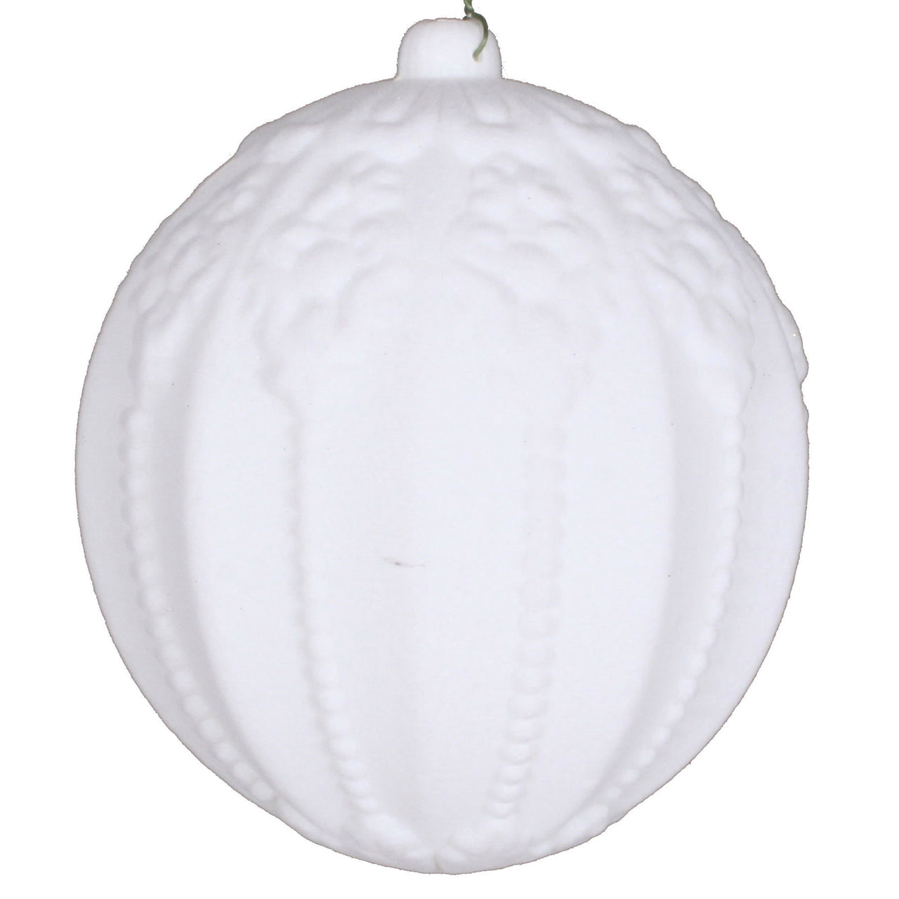 5.5" White Flocked Ball Ornament
