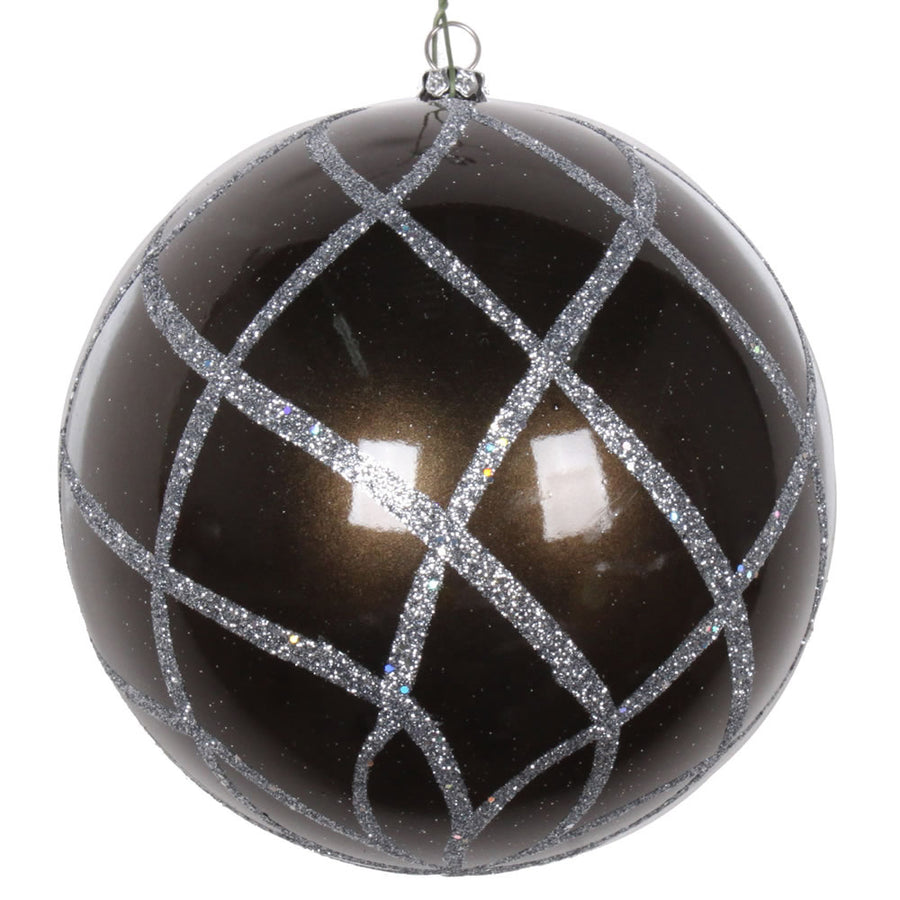 4.75" Pewter Candy Glitter Net Orn