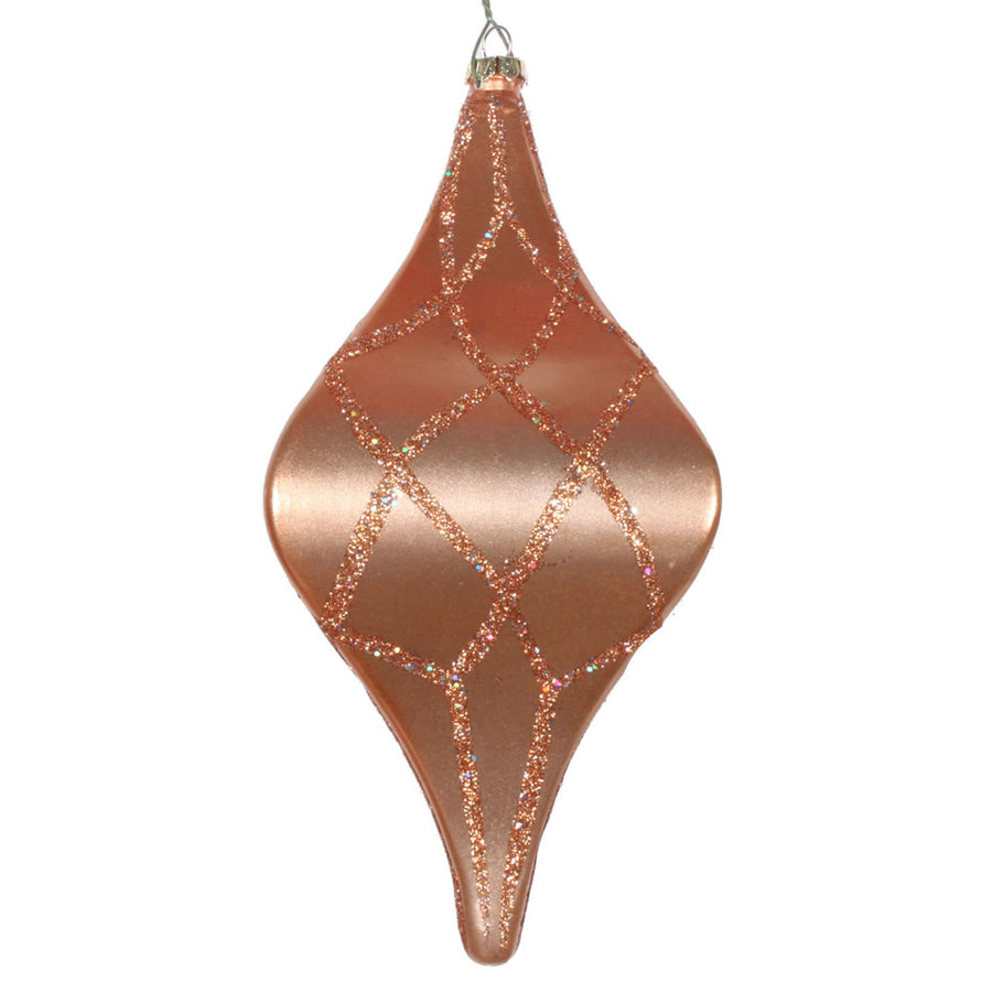 8" Rose Gold Candy Glitter Net Drop Orn