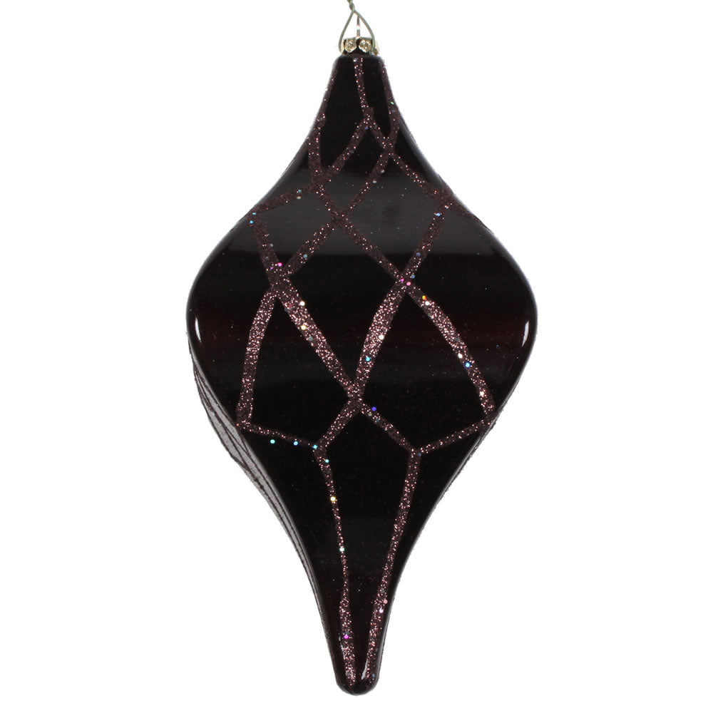 8" Chocolate Candy Glitter Net Drop Orn