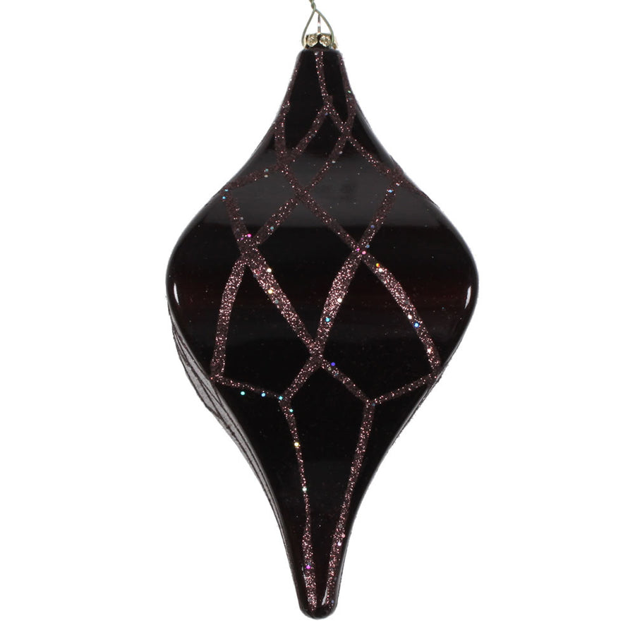 8" Chocolate Candy Glitter Net Drop Orn