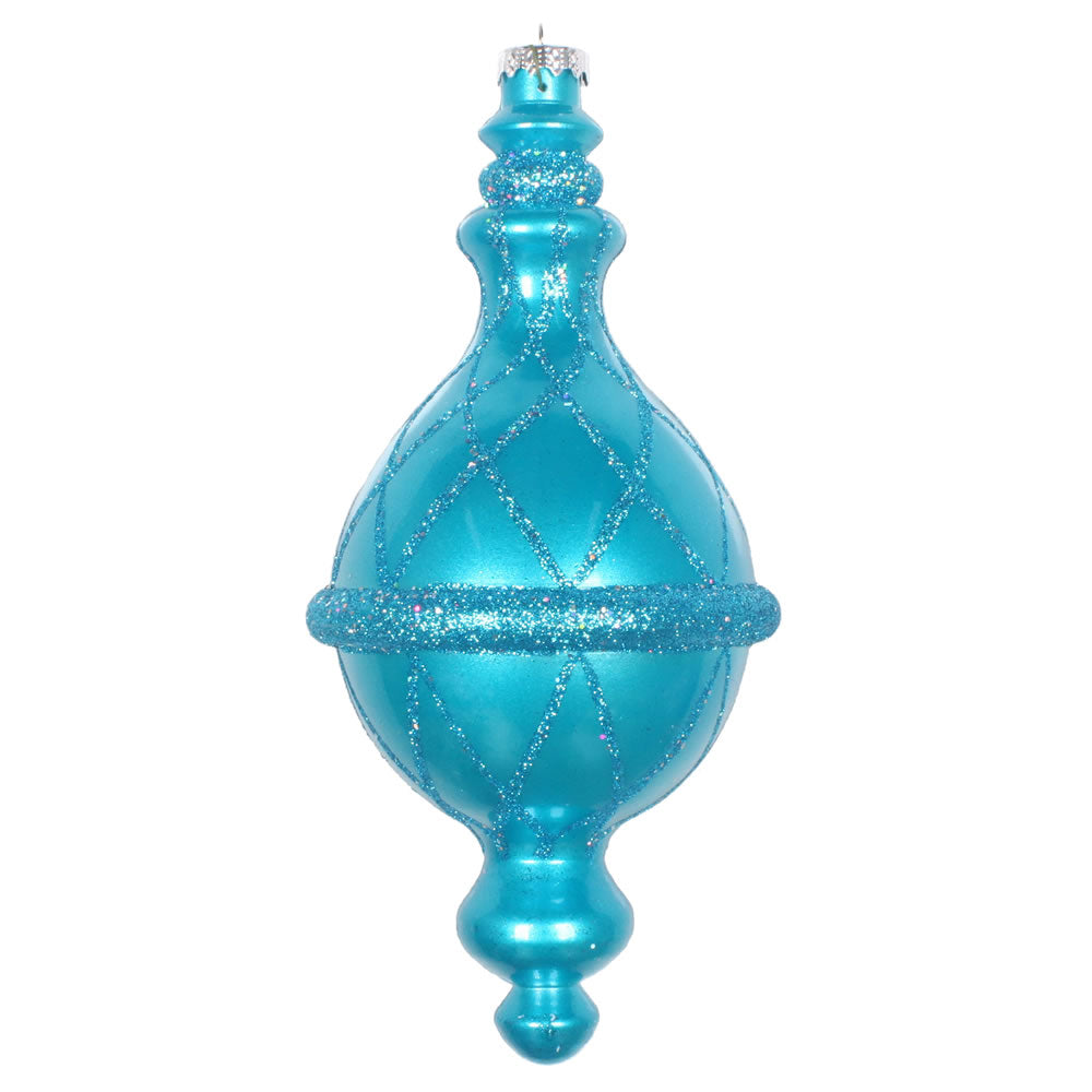10" Turquoise Candy Glitter Net Drop Orn