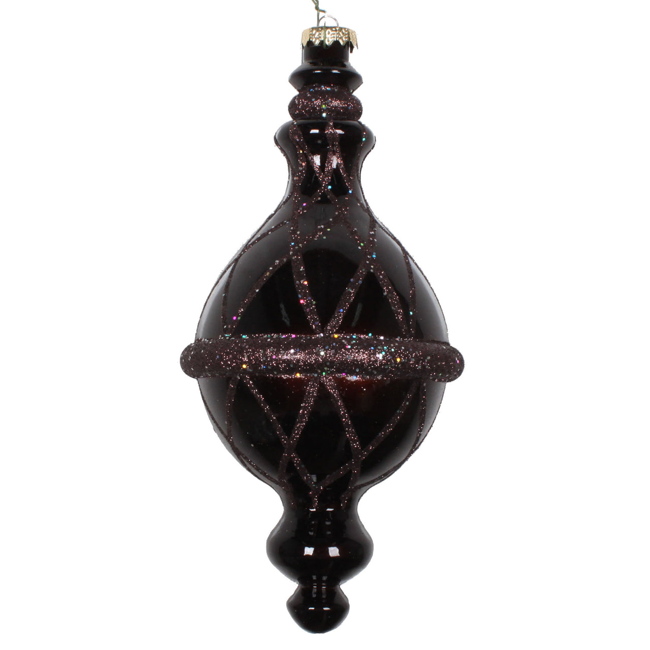 10" Chocolate Candy Glitter Net Drop Orn