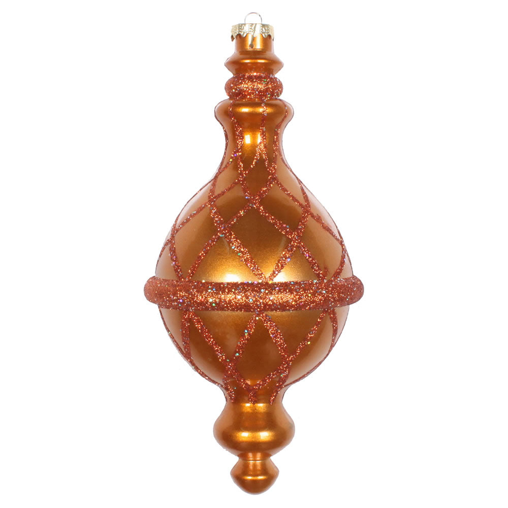 10" Copper Candy Glitter Net Drop Orn