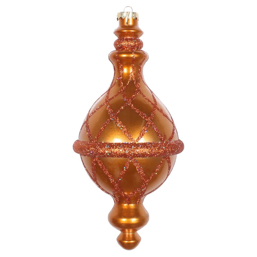 10" Copper Candy Glitter Net Drop Orn