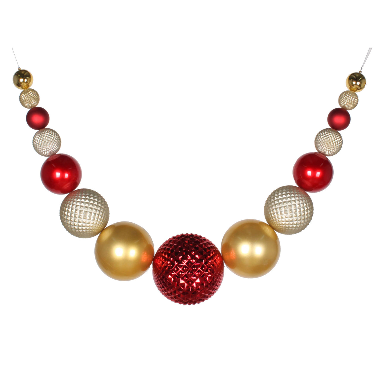 76" Red Gold Champagne Ornament Swag