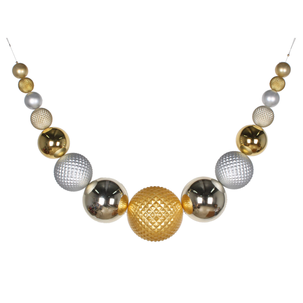 76" Champagne Silver Gold Ornament Swag